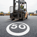 Professional 50mph Thermoplastic Speed Roundels for Road Marking - Easy Application, Non-Slip, and Compliance with BSEN 1871