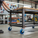 100mm Heavy Duty Swivel Bolt Hole Castor with Blue Elastic Nylon Centre