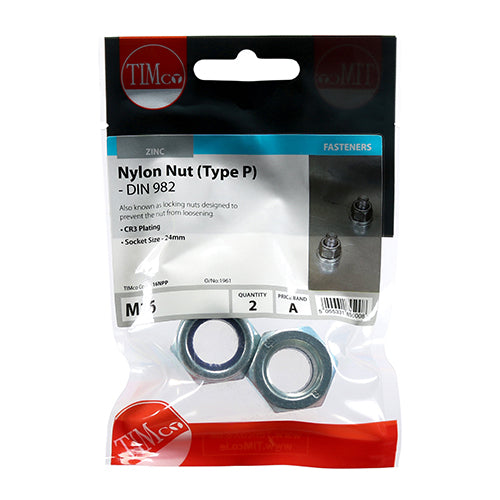 Nylon Nuts - Type P - Zinc - M16