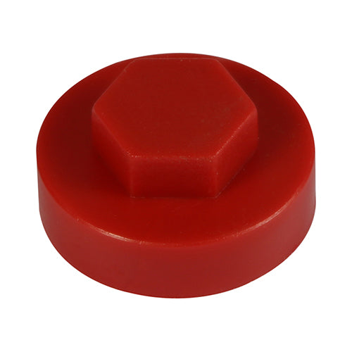 Hex Head Cover Caps - Flame Red - 16mm