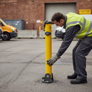 Premium Fold Down Lockable Parking Post - Durable Steel Construction with High Visibility and Easy Mechanism