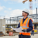 Professional Safety Helmet with Integrated Eye Protection - Mid Peak Vented