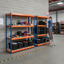 Heavy Duty Shelving Unit with 8x 37L Plastic Storage Boxes - 2200mm High