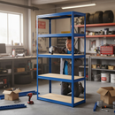 Heavy Duty Garage Shelving - 1800mm High - 200/280kg Capacity - Blue