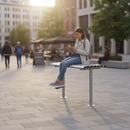 Premium Ergonomic Perch Bench with Seven Slats for Comfort and Stability - Ideal for Urban Spaces