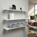 Premium Twin Slot Wall Mounted Shelving - 1000mm Wide - White Melamine