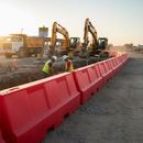 Premium 2m Water Filled Barrier - UV Stabilized, Ideal for Traffic Separation, Red and White Colors