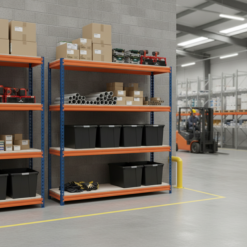 Premium Heavy Duty Shelving - 2000mm High with 8x 62L Plastic Storage Boxes