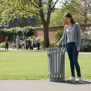 Premium 89L Flare Top Litter Bin - Stylish Design with Lockable Steel Liner for Public Use
