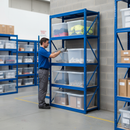 Premium Shelving Unit 2130mm High with 8 Heavy Duty Plastic Storage Boxes