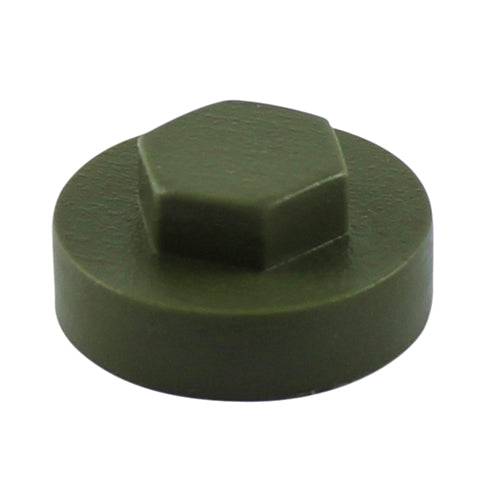 Hex Head Cover Caps - Olive Green - 19mm