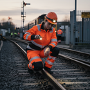 Premium Ladies Hi-Vis Orange Combat Trousers with 91% Recycled Material and Four-Way Stretch Fabric for Comfort and Durability