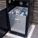 100 litre 50/50 split recycling bin, 2mm steel, lockable