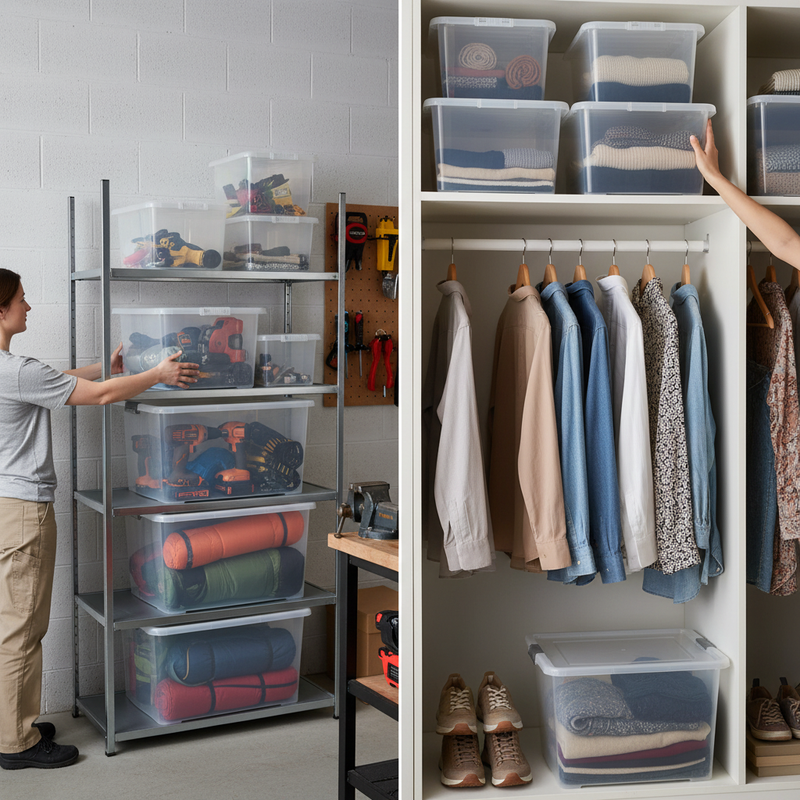 Premium Plastic Storage Boxes - Clear - Multiple Sizes Available