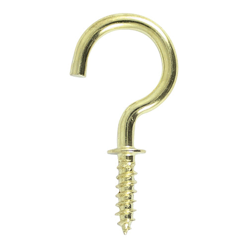 Cup Hooks - Round - Electro Brass - 19mm