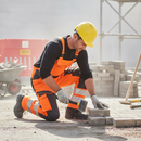 High-Visibility Heavy Duty Bib & Brace with Kneepad Pockets - Hi-Vis Orange/Dark Anthracite