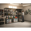 3x Heavy Duty Shelving Units - 1800mm High - Grey with 8x 33.5L Storage Boxes