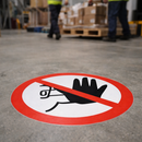 No Entry Symbol Floor Graphic – 400mm Diameter – Polycarbonate – Industrial Use