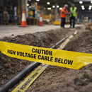Caution High Voltage Cable Below Underground Warning Tape – 150mm x 365m – Polythene – Industrial Use