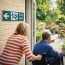 Disabled Fire Exit Arrow Left Signs – Inclusive Design – Indoor/Outdoor Use