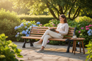 Premium Heavy Duty Bench with Rainforest Hardwood Slats for Parks and Gardens - Durable, Weather-Resistant Design