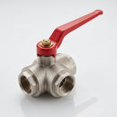 3/8in BSP Female 3-Way L Port Ball Valve, 40 Bar (view 2)