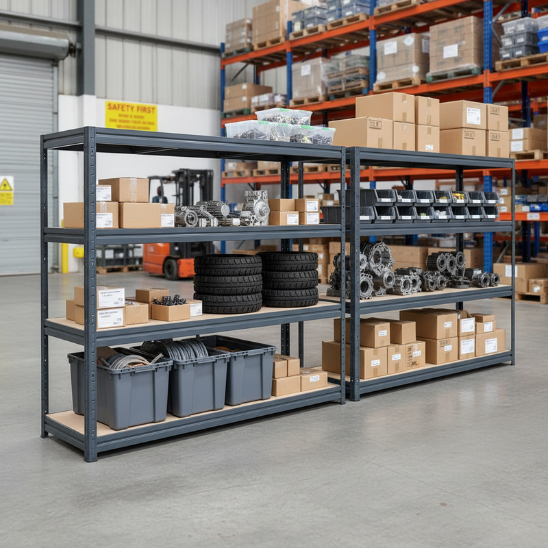 Heavy Duty Industrial Shelving - 1770mm High - Supports 600kg - Grey