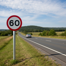 Premium 60mph Speed Limit Sign - Durable Post Mounted Road Traffic Sign for Safe Driving