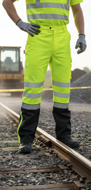 Premium Hi-Vis Two-Tone Ripstop Breathable and Waterproof OverTrouser with Taped Seams and Pockets
