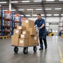 Heavy Duty Pneumatic Wheel Platform Trolley - 350kg Load Capacity