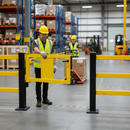 Premium Heavy Duty Railing Gate for Indoor Use | High-Quality Steel Construction with Self-Closing Feature and Warning Sign Panel