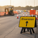 Premium Diversion Straight Ahead Arrow Up Sign 2702 - 1050x750mm with RA1 Reflective Face and QuickFit Frame