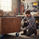 200mm Heavy Duty Swivel Plate Castor with Blue Elastic Nylon Centre