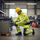 High-Performance Safe Boilersuit with Kneepad Pockets - Hi-Vis Yellow/Dark Navy