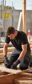 Premium Stretch Slim Fit Work Trousers with Knee Pad Pockets and Cordura Reinforcement for Durability and Comfort