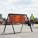 Premium Double Sided Metal Temporary Road Sign Frame 1050 x 450mm for Diversion and Warning Applications