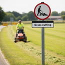 Professional Grass Cutting Supplementary Plate 7001.1 - 870x275mm Durable Design with Reflective Vinyl for Enhanced Visibility