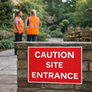 Caution Site Entrance Traffic Signs – 1mm Rigid Plastic – Indoor/Outdoor
