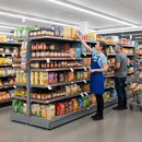 Premium 1.8m High Double-Sided Gondola Bay with Base Shelf and Adjustable Upper Shelves for Retail Display