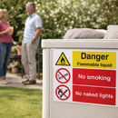 Danger Flammable Liquid Safety Signs – 1mm Rigid Plastic – Indoor/Outdoor Use