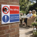 No Idling Safety Sign – 600mm x 450mm – Rigid Plastic – Indoor/Outdoor Use