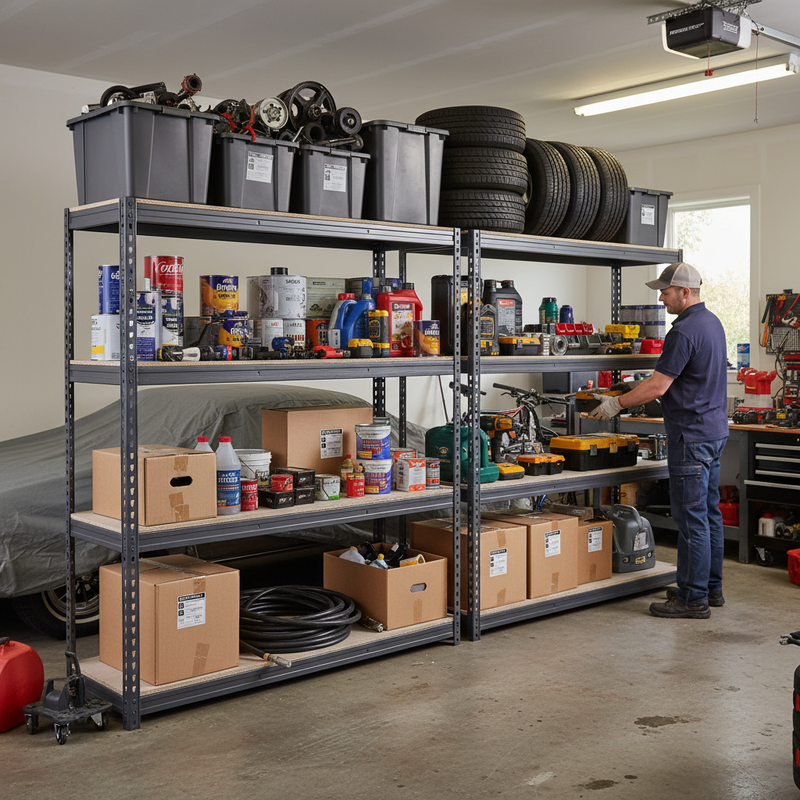 Heavy Duty Garage Shelving - 1600mm High - 500kg Load Capacity - Grey