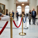 Premium Rope Barrier Post with Polished Chrome Finish - Ideal for Nightclubs, Restaurants, and Events