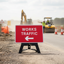 Professional Traffic Arrow Left Sign 1050mm x 750mm with High-Quality Stand for Construction Site Direction