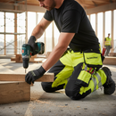 Premium Hi-Vis Yellow/Black Trousers with 4-Way Stretch and Holster Pockets for Ultimate Comfort and Visibility