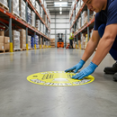 Premium Self-Adhesive Floor Sign for Warehouse Safety - Attention Keep Aisles Clear with Slip-Resistant Vinyl and High Visibility Graphics