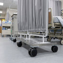 4-Section Folding Mobile Curtain Screen with Twin Wheel Castors