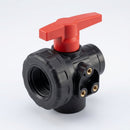 2in BSP Female 3-Way T Port Polypropylene Ball Valve, 10 Bar (view 2)