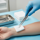 Professional Standard Dressing Forceps Non-Toothed Straight 18cm for Precision Handling