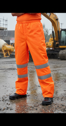 Premium Heavyweight Padded Thermal Lined Rain Trousers with High Visibility Features and Fully Taped Seams